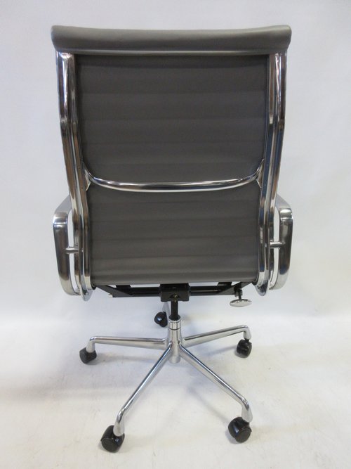 Herman Miller Eames Aluminum Group Executive Chair in Grey Leather - Bygone Icons