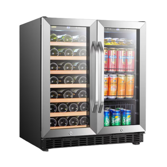 LANBO LW3370B Dual Zone Built-In or Freestanding Wine Cooler Refrigerator