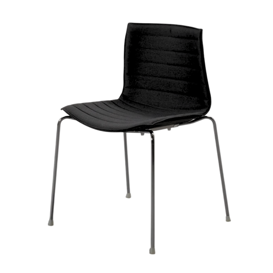 Arper Catifa 46 Side Chair in Black Fabric