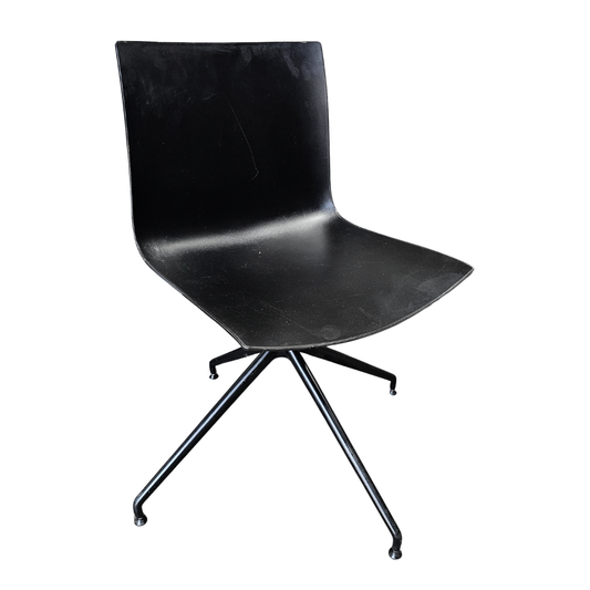 Arper Catifa 46 Side Chair in Black with Swivel 4-Star Base