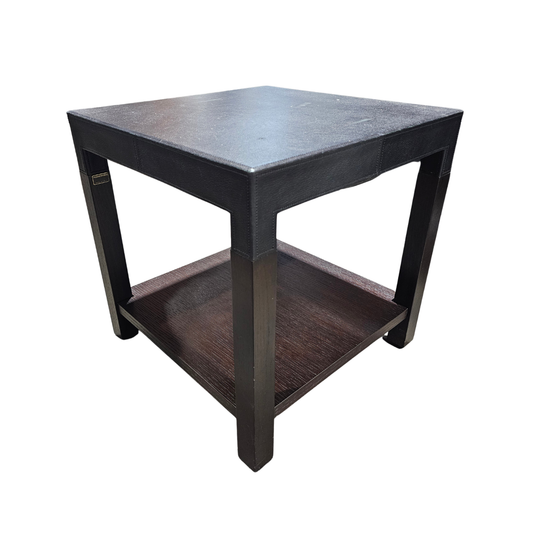 Promemoria Leather-Wrapped Side Table