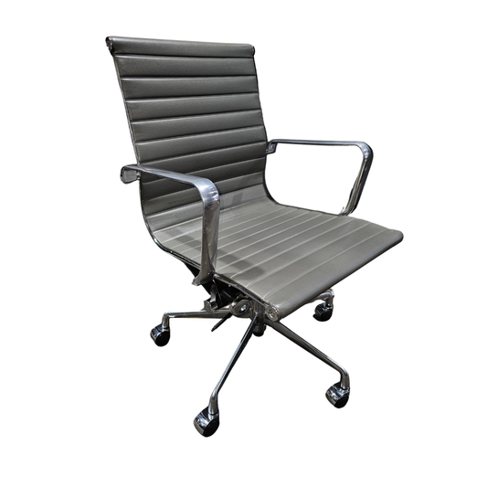 Executive Ribbed Management Chair in Grey