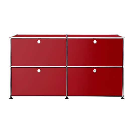 USM Haller Cabinet / Console 2x2 with 4 Doors in Red