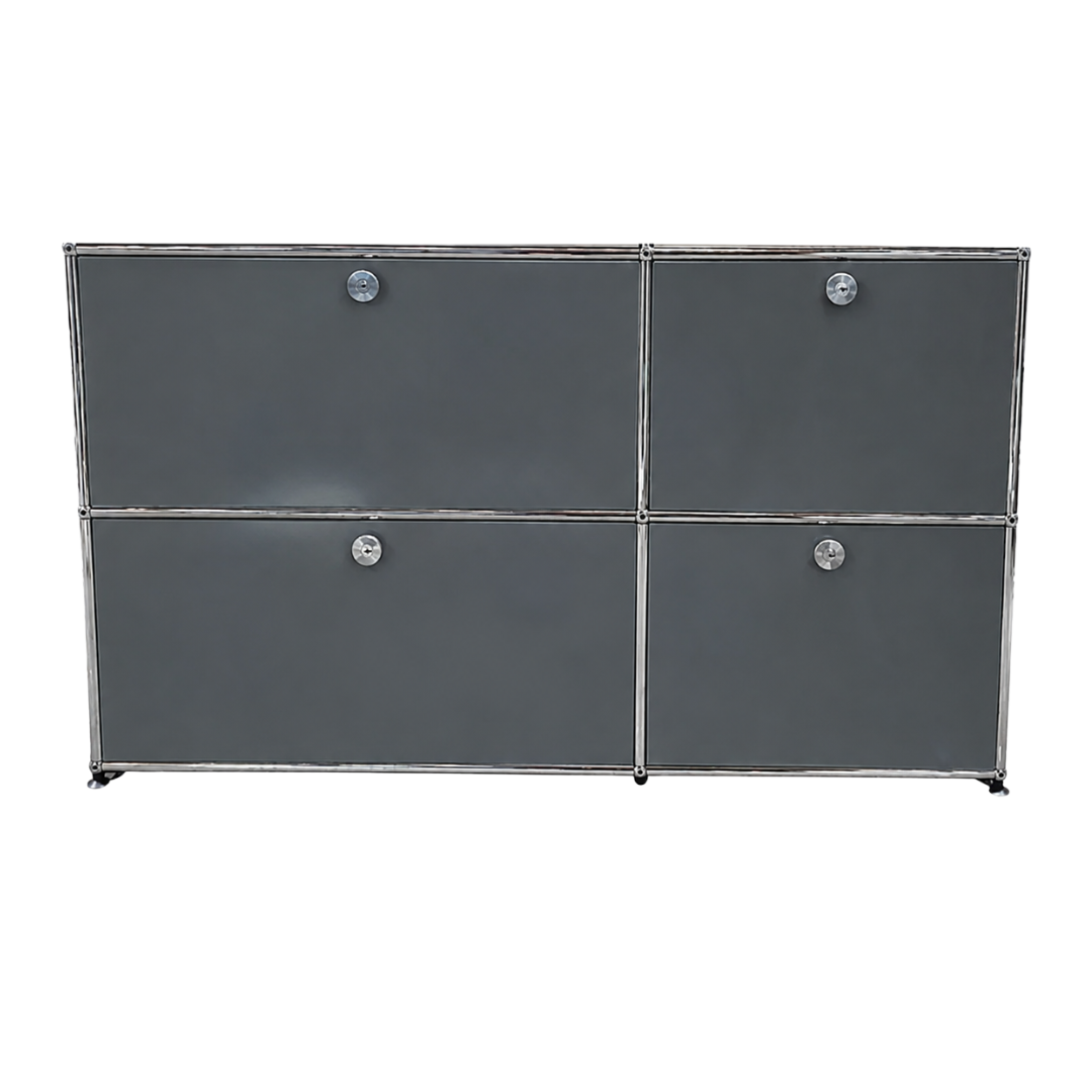 USM Haller 2x2 Cabinet / Dresser with 2 Drawers and 2 Doors in Anthracite