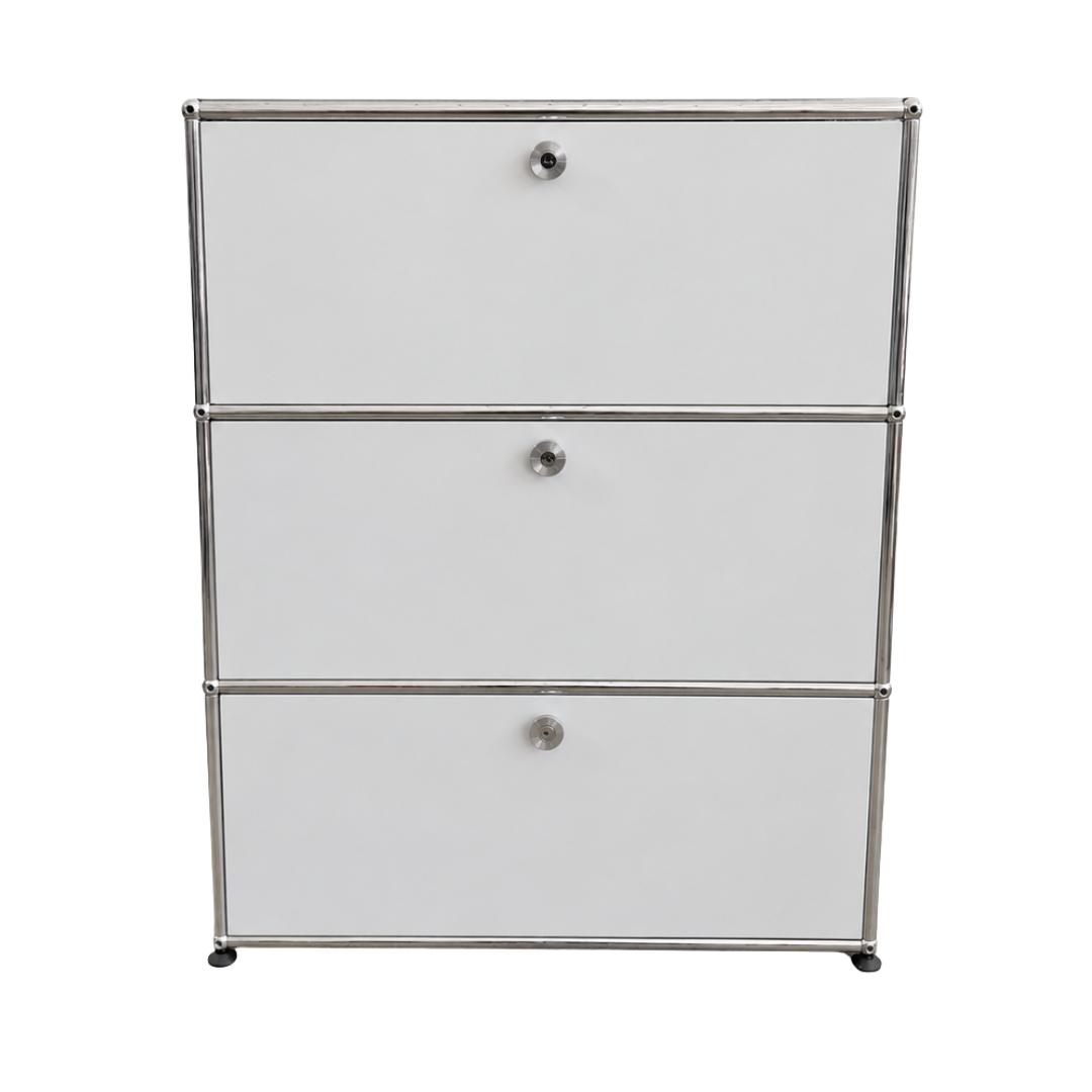 USM Haller Cabinet 1x3 with 3 Doors in Light Grey