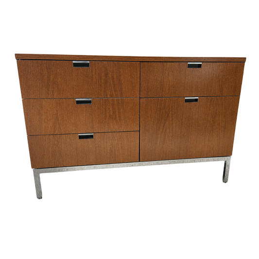 Florence Knoll 2-Position 5-Drawer Wood Credenza in Walnut