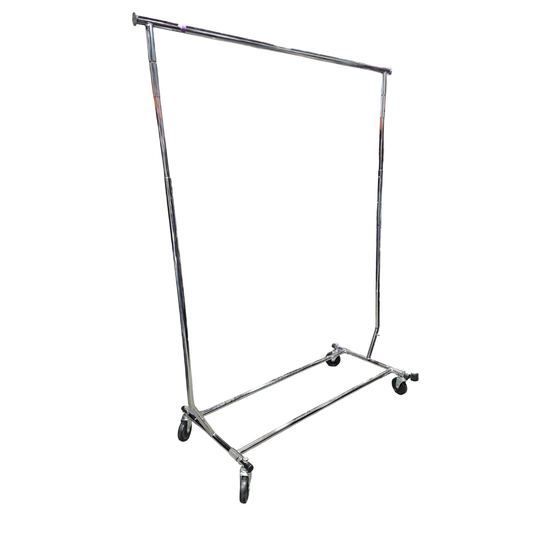 Adjustable Extendable Rolling Garment Rack in Chrome