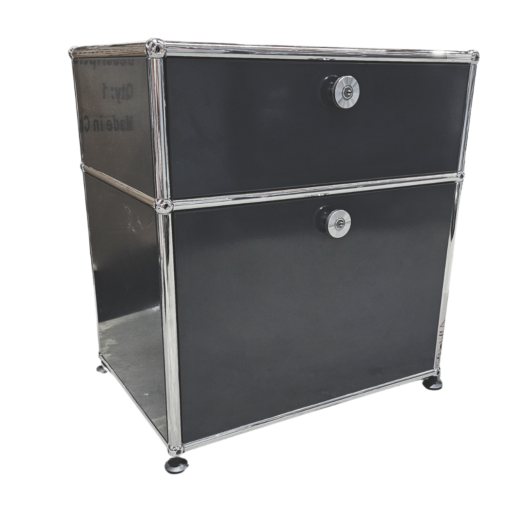 USM Haller Cabinet 1x2 with 2 Doors in Anthracite