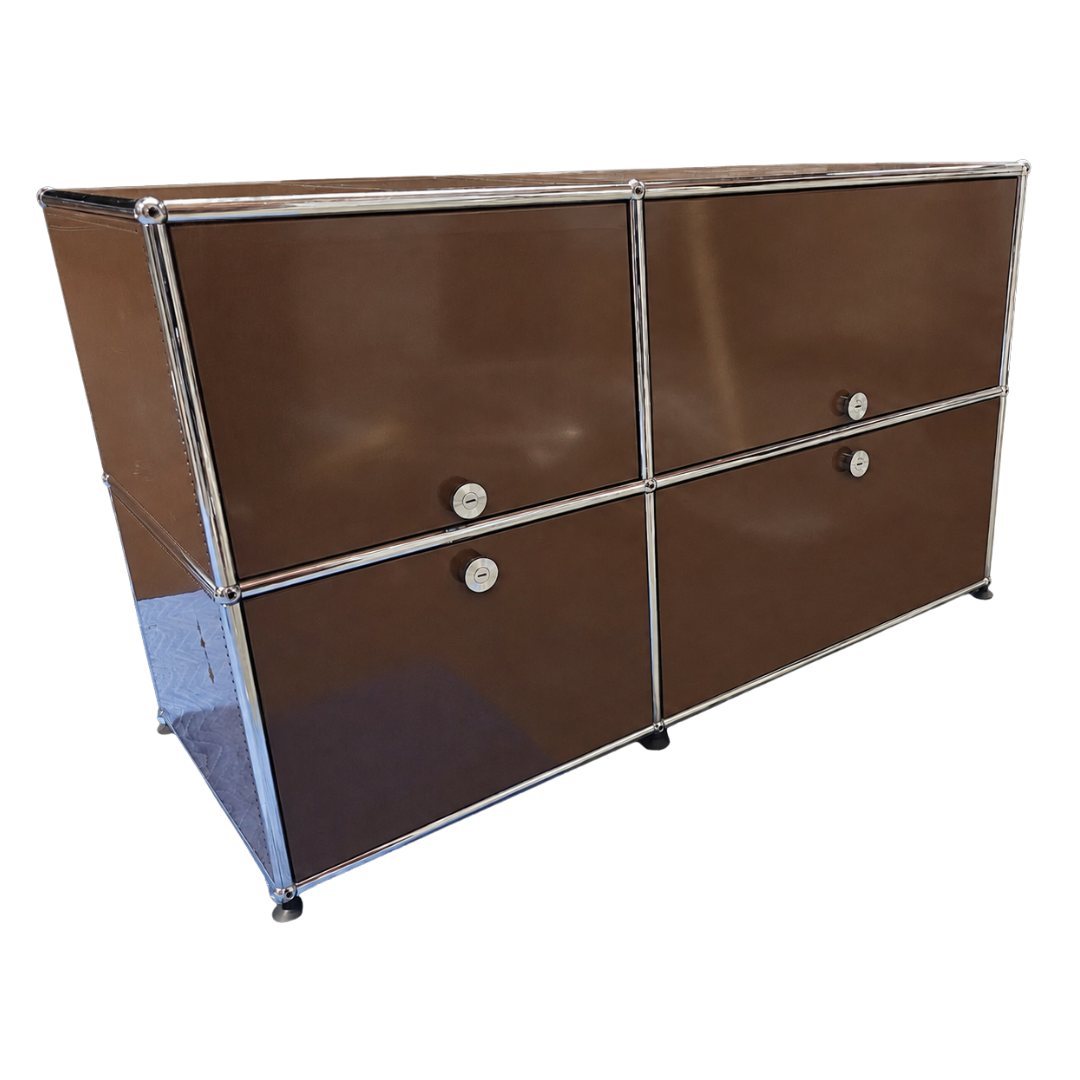 USM Haller Cabinet / Console 2x2 with 2 Doors and 2 Drawers + Insert in Brown