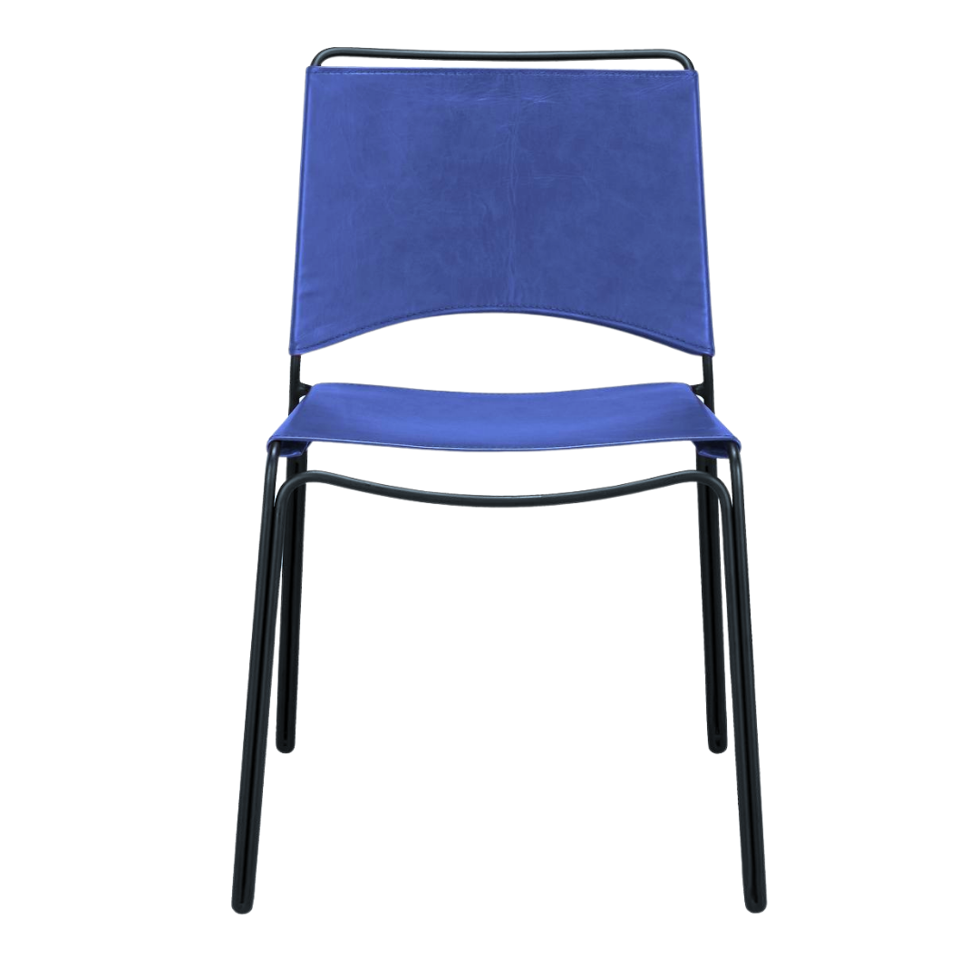 MAD Furniture Trace Dining Chair in Blue Leather