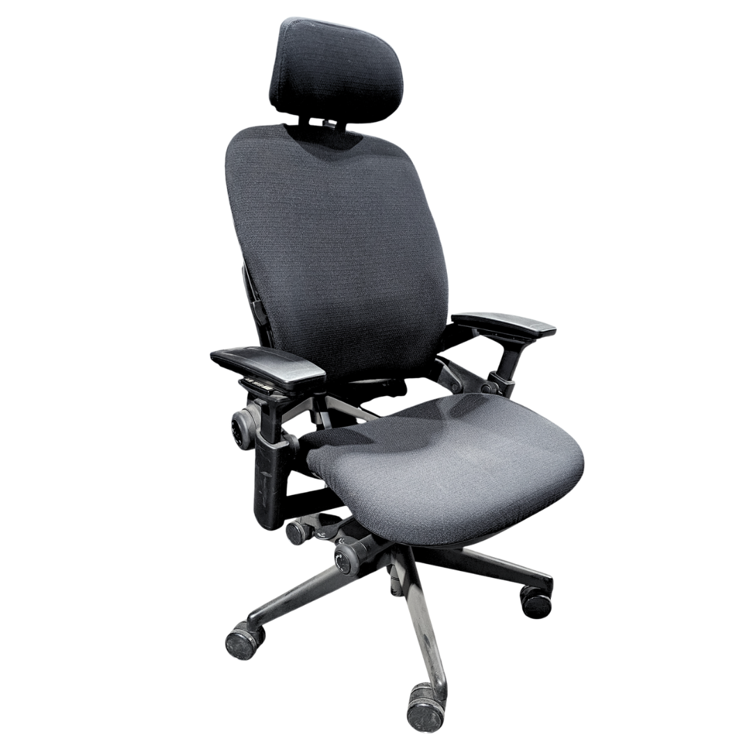 Steelcase Leap V2 Chair with Headrest in Black Fabric