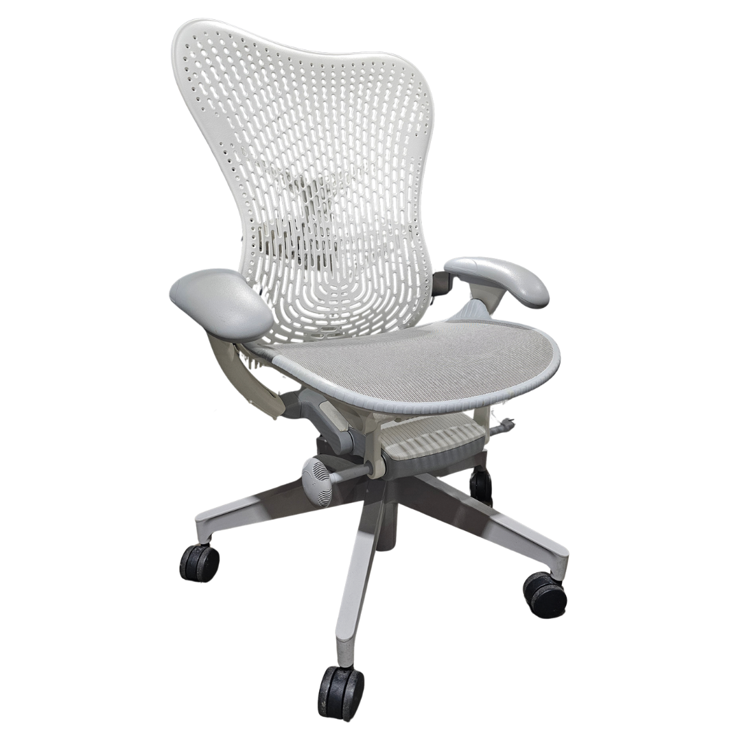 Herman Miller Mirra 2 Task Chair with White Back and LIght Grey Base
