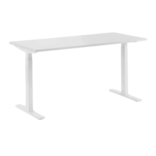 Poppin Series L 27x57-in Adjustable Height Desk in White