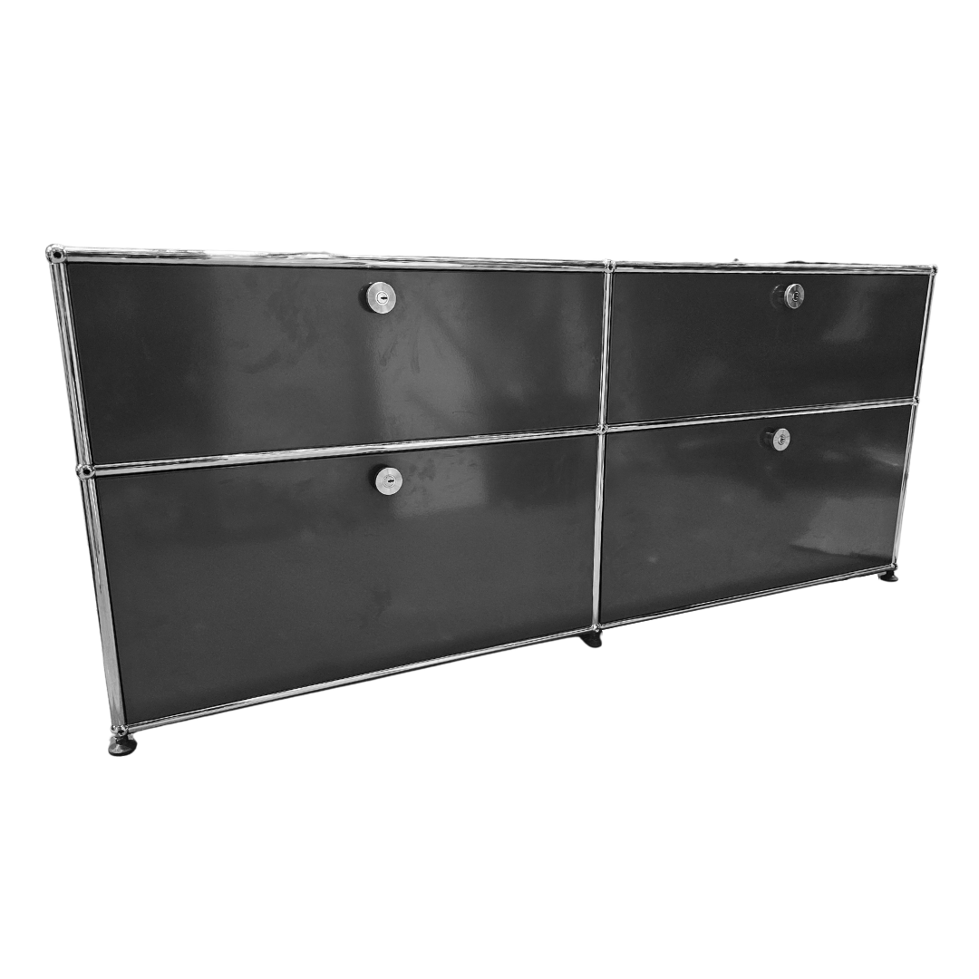 USM Haller Cabinet / Console 2x2 with 2 Doors and 2 Drawers in Anthracite