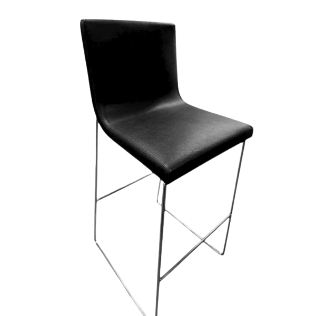 Andreu World Lineal Comfort Bar Height Stool in Black