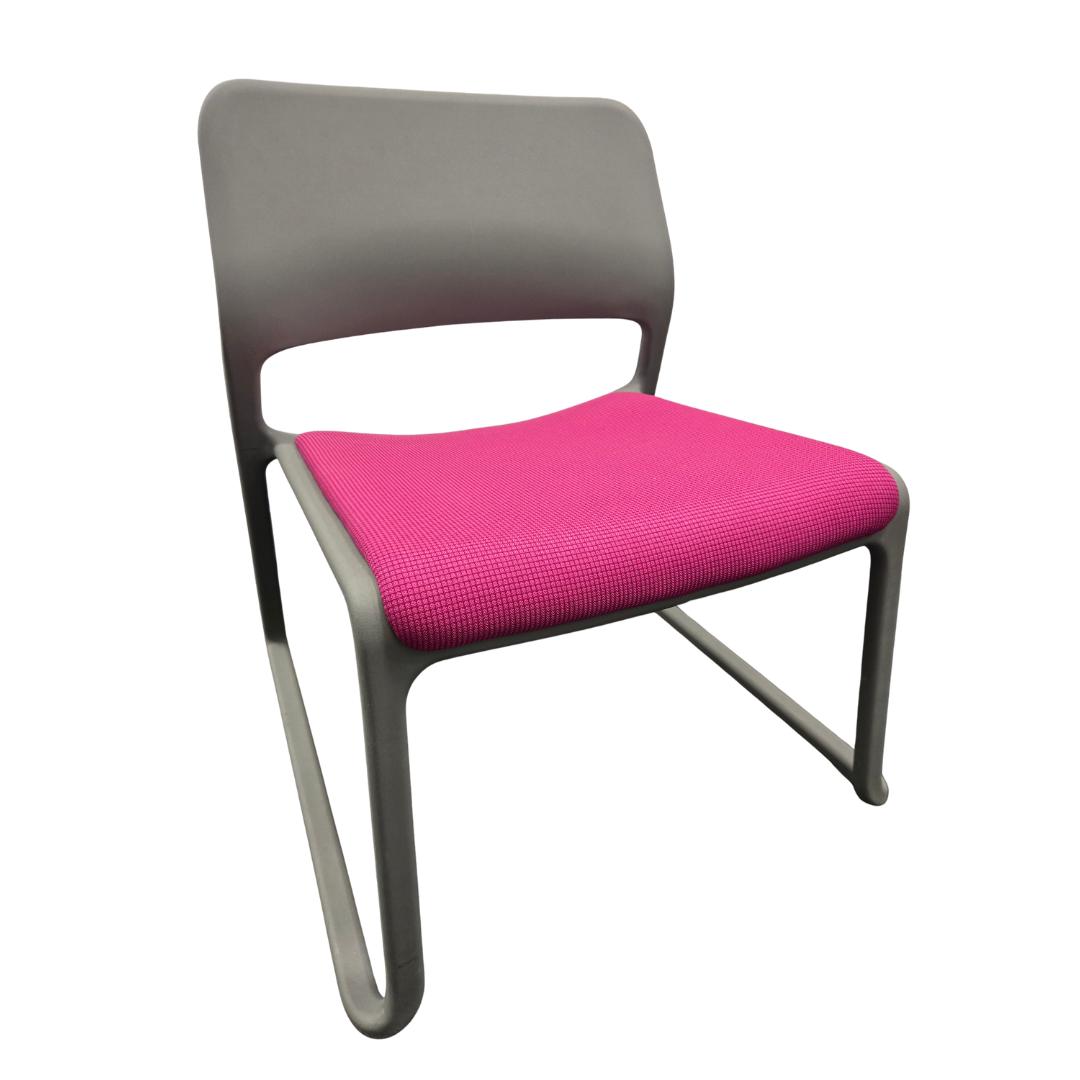 Knoll Spark Lounge Chair in Grey with Pink Seat