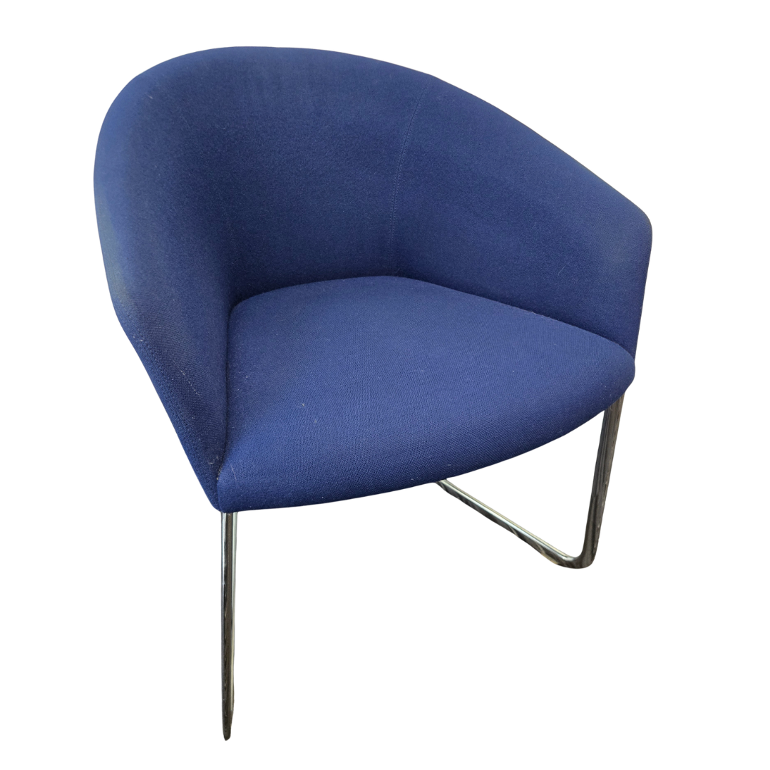 Andreu World Brandy (SO2995) Lounge Chair in Blue Fabric
