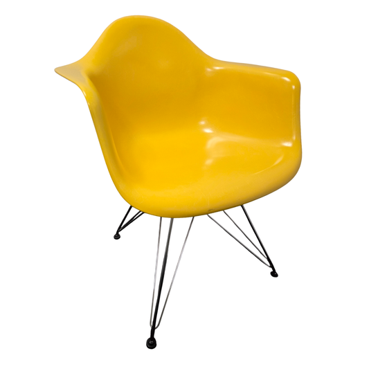 Herman Miller Eames Molded Armchair with Eiffel Legs in Yellow