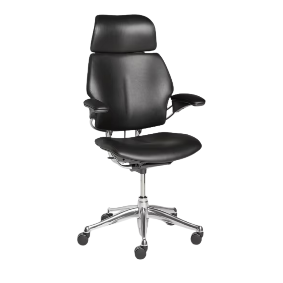 Humanscale Freedom Chair with Headrest in Black Eco-Leather