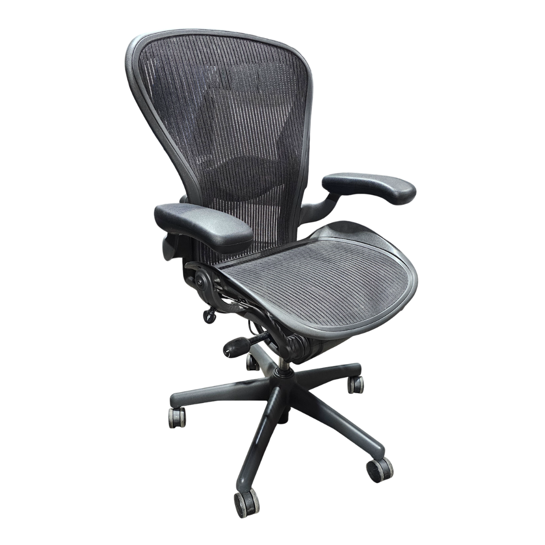 Herman Miller Classic Aeron Chair, Size B, in Graphite (Limited Adjustments)