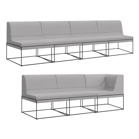 Steelcase Unami Modular Lounge Seating 7-Piece Configuration in Light Grey