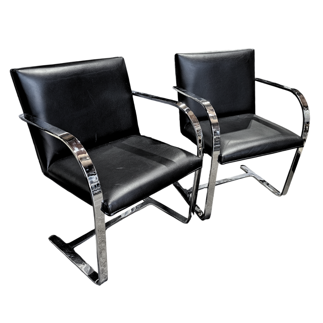 Gordon International BRNO Chair in Black Eco-Leather - A Pair