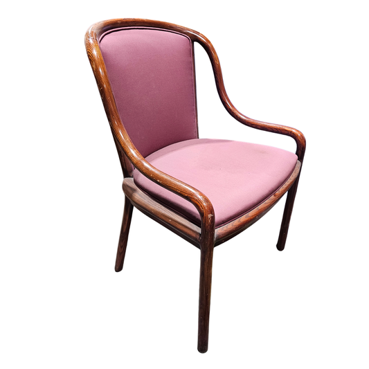 Brickel Associates Ward Bennett Landmark Guest Chair in Mauve Upholstery with Walnut Frame