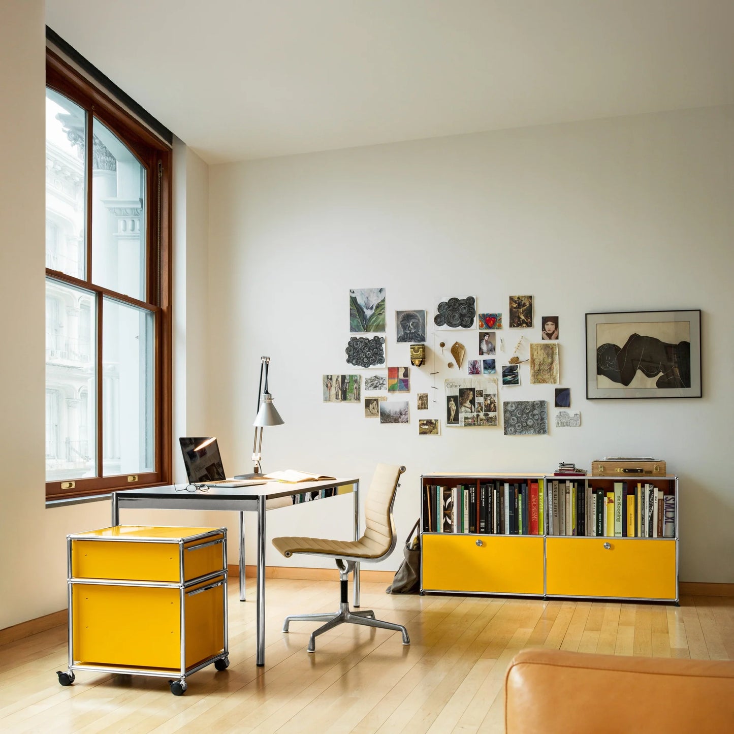 USM Haller T69 30x69-in Desk-Table in Pearl Grey Laminate (New Top, Preowned Legs)