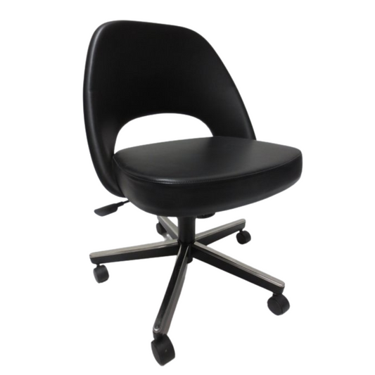 Knoll Saarinen Executive Chair in Black Volo Leather - Bygone Icons