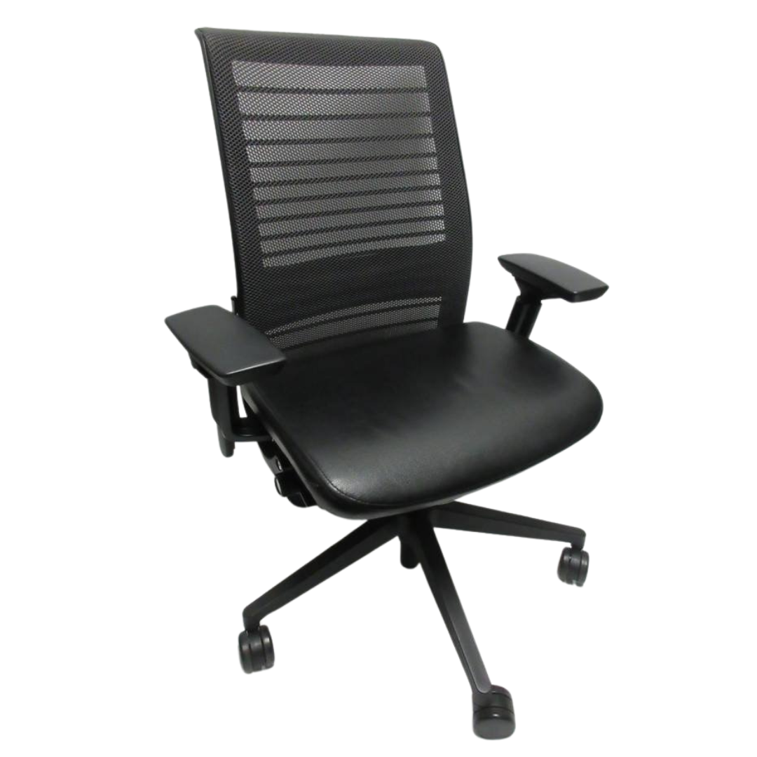 Steelcase Think V2 Ergonomic Office Chair with Eco-Leather Seat - Bygone Icons