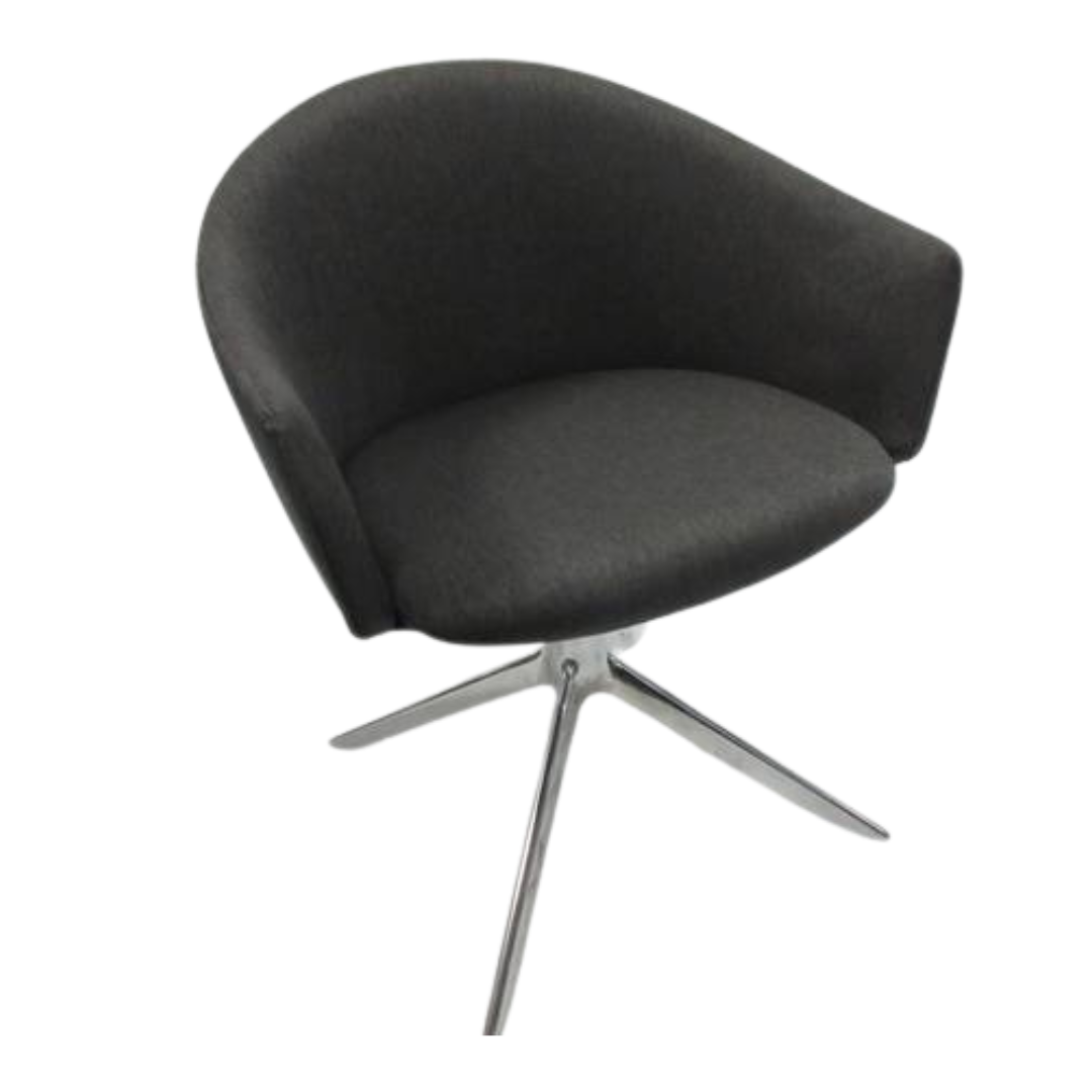 Teknion Zones Swivel Club Chair in Grey - Bygone Icons