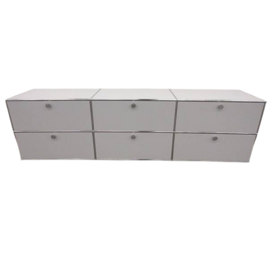 USM Haller Cabinet / Console 3x2 with 6 Drawers in Off-White - Bygone Icons