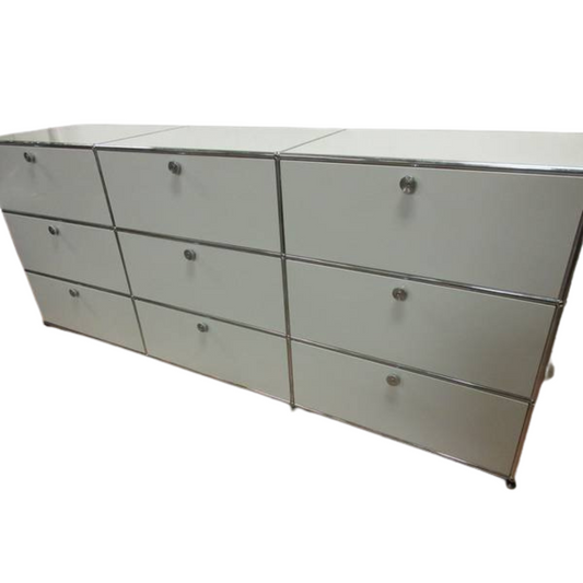 USM Haller Storage Cabinet / Wall Unit 9-Drawer in Off-White - Bygone Icons