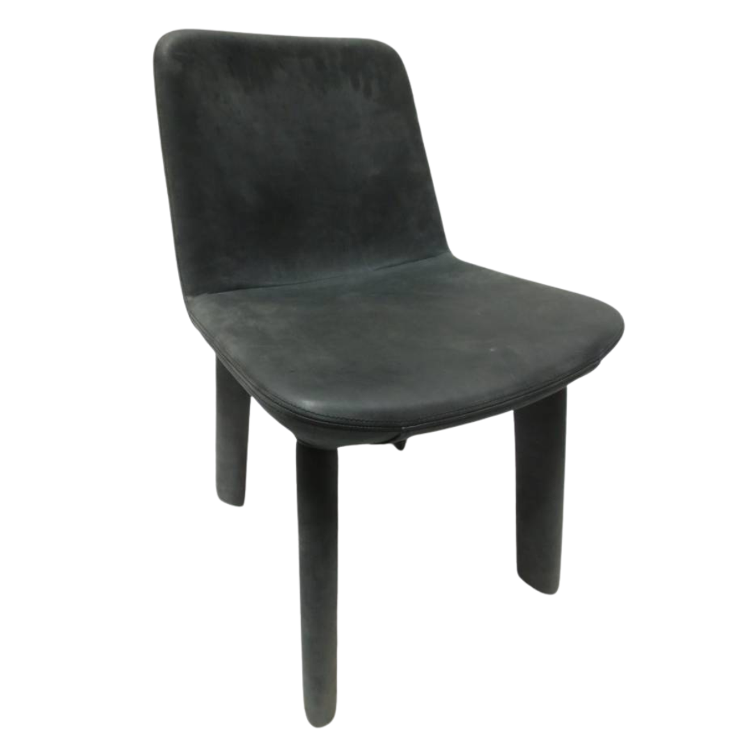 Blu Dot Neat Dining Chair in Grey Leather - Bygone Icons