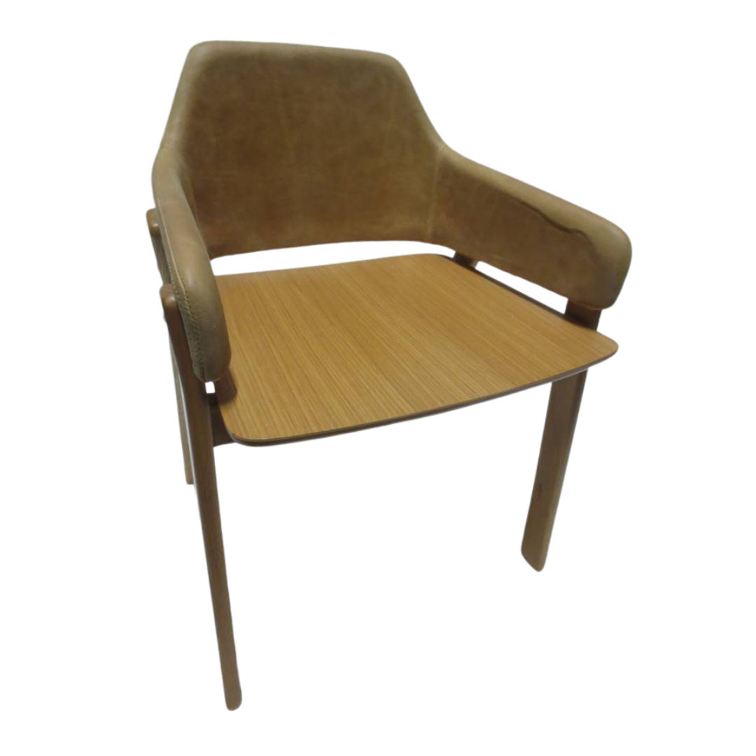 Blu Dot Clutch Dining Chair in Leather and Oak - Bygone Icons