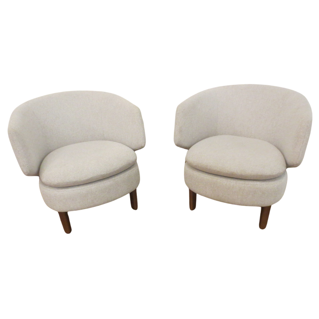 West Elm Crescent Lounge Chairs - A Pair - Bygone Icons