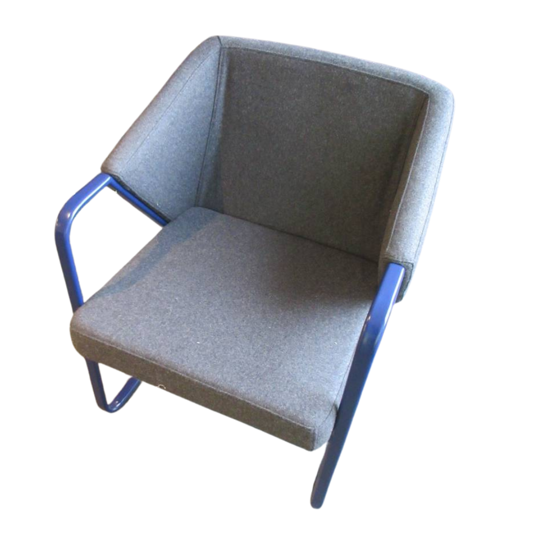 Contemporary Guest Side Armchair in Grey Fabric - Bygone Icons