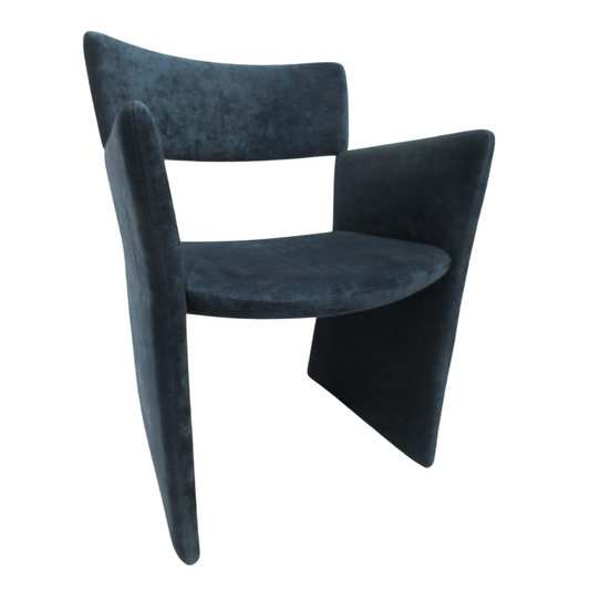 Massproductions Crown Armchair in Blue Velvet - Bygone Icons