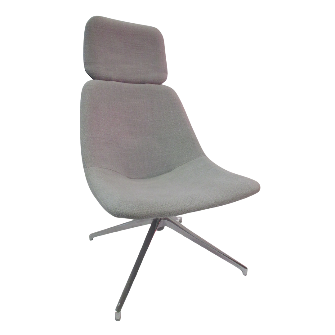 Mabel High Back Lounge Chair in Grey - Bygone Icons