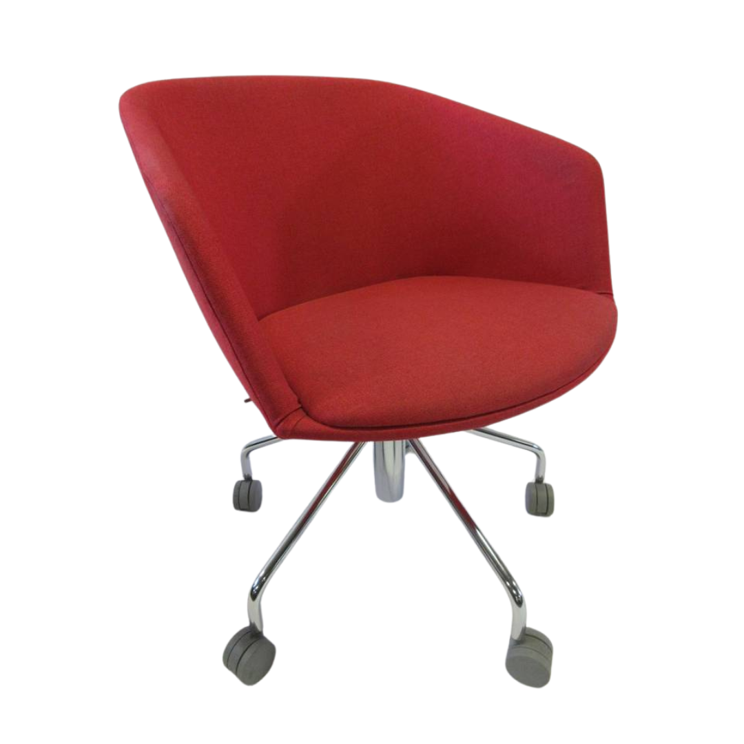 Poppin Pitch Rolling Office Chair in Red