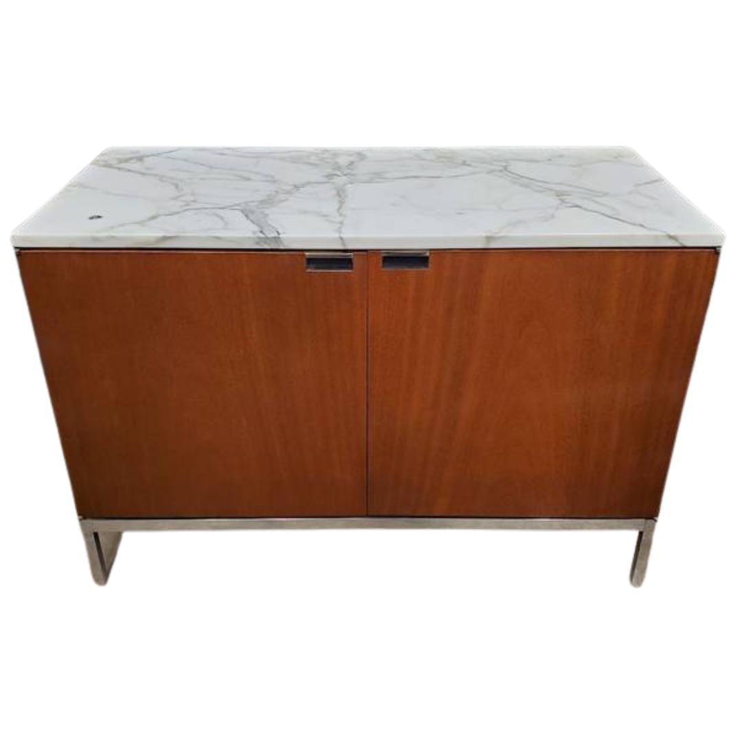 Florence Knoll 2-Door Credenza with Marble Top - Bygone Icons