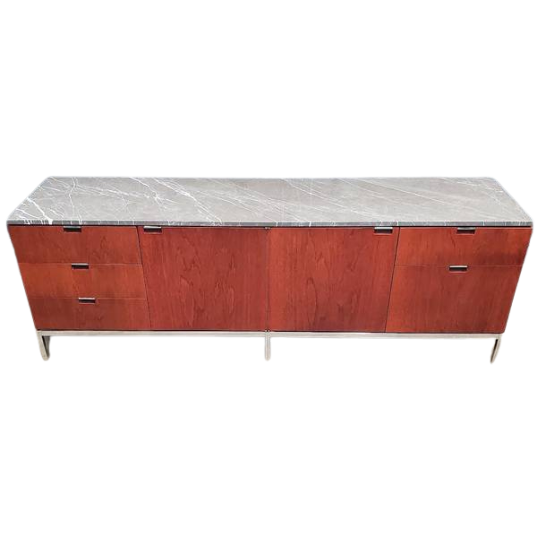 Florence Knoll 2-Door 5-Drawer Credenza with Marble Top - Bygone Icons