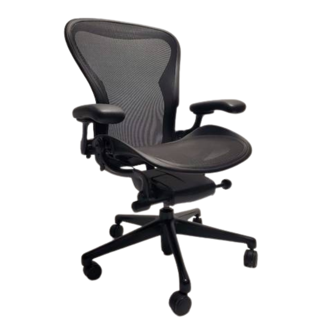 Herman Miller Remastered Aeron Chair, Size B, in Black-Onyx - Bygone Icons