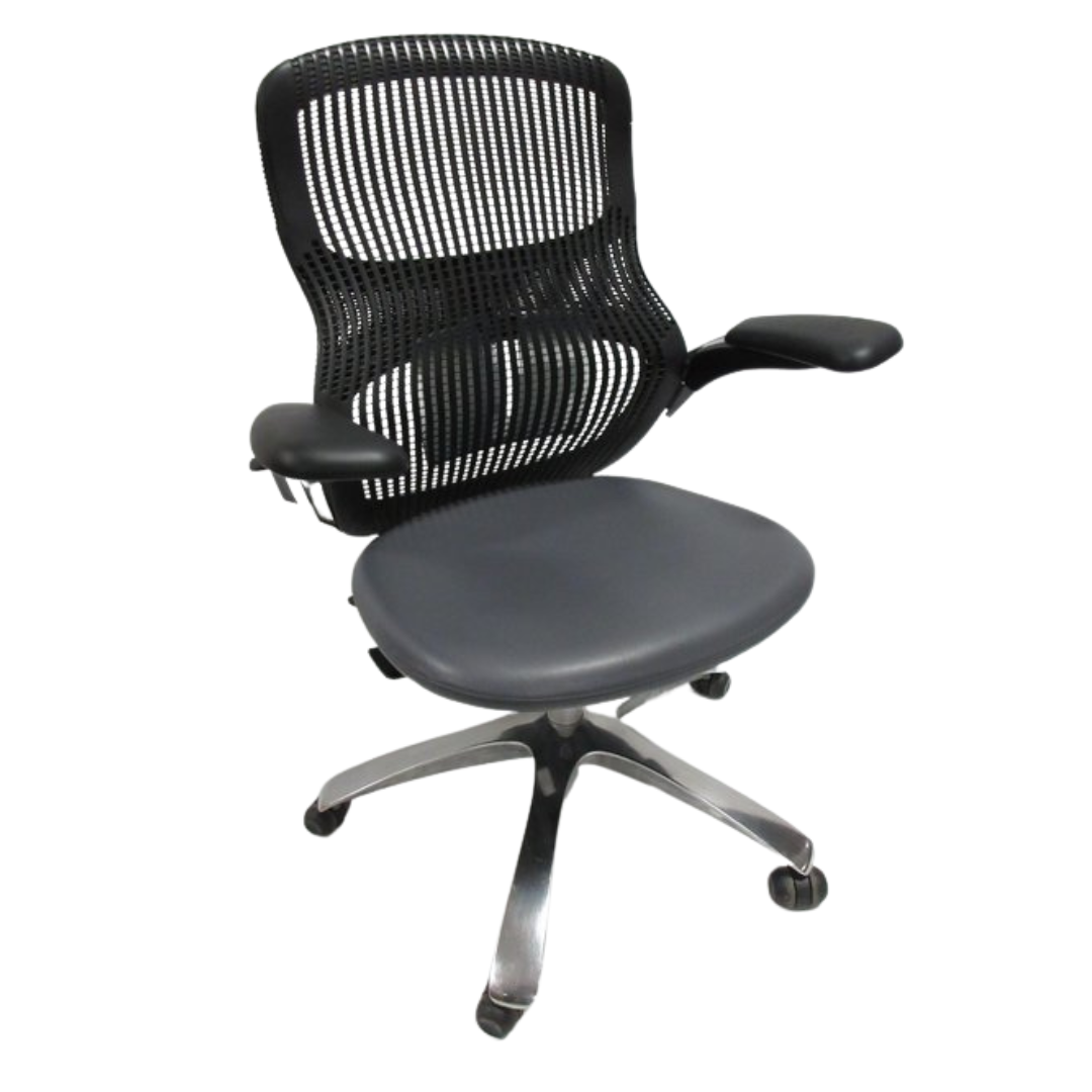 Knoll Generation Chair with Black Back and Grey Seat - Bygone Icons