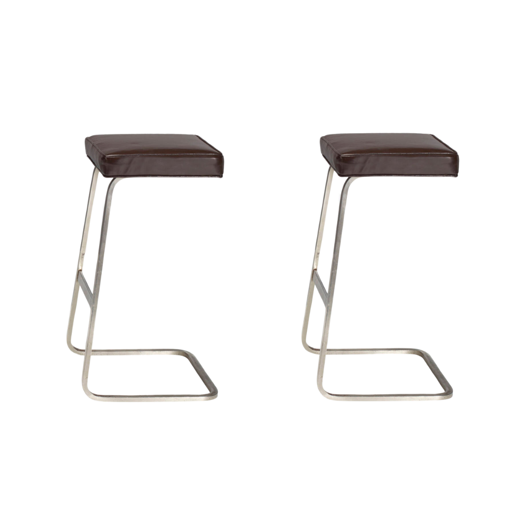 Knoll Ludwig Mies van der Rohe Four Seasons Bar Stool - A Pair