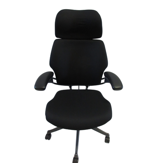 Humanscale Freedom Chair with Headrest in Black Fabric