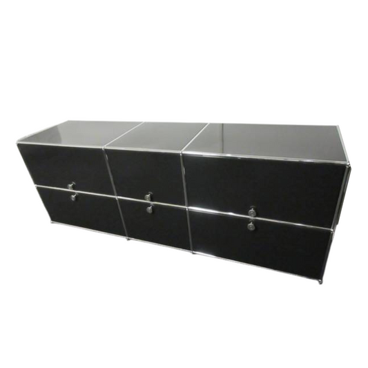 USM Haller Cabinet / Console 3x2 with 6 Doors in Black