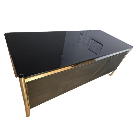 USM Haller T69 Desk-Table with Black Glass Top