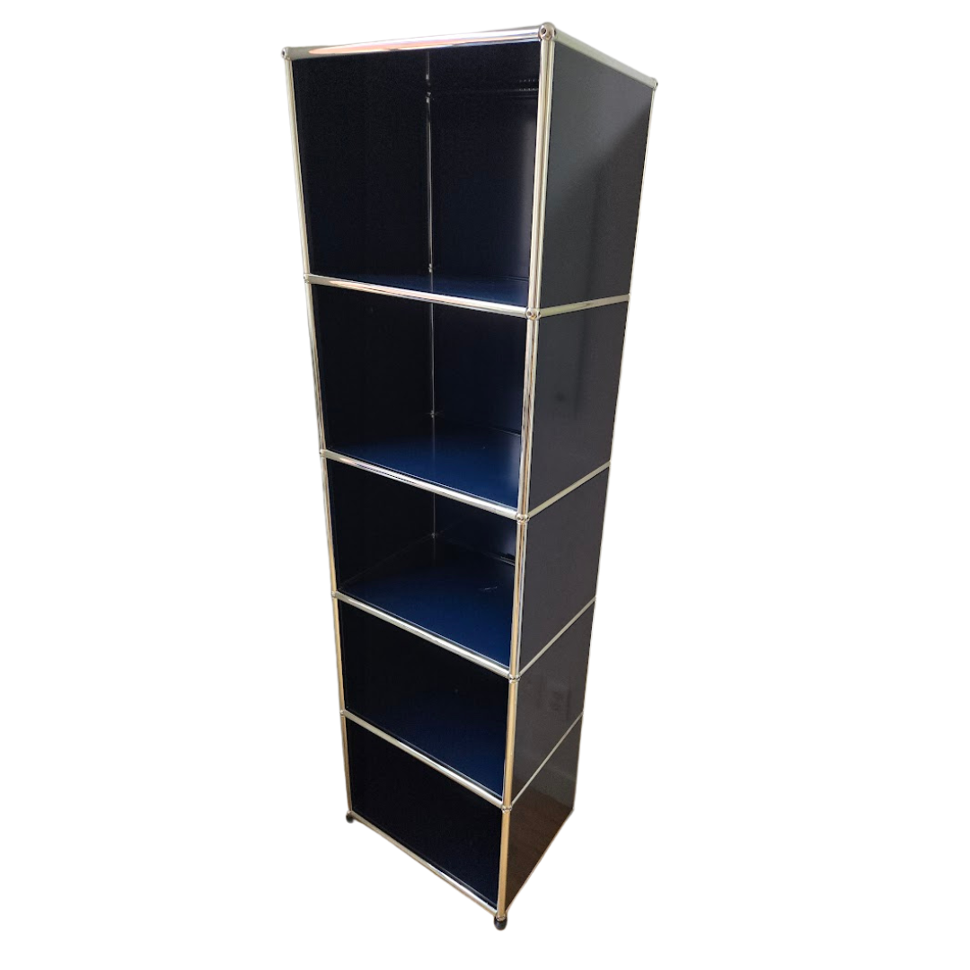 USM Haller 5-Shelf Tower-Cabinet in Steel Blue