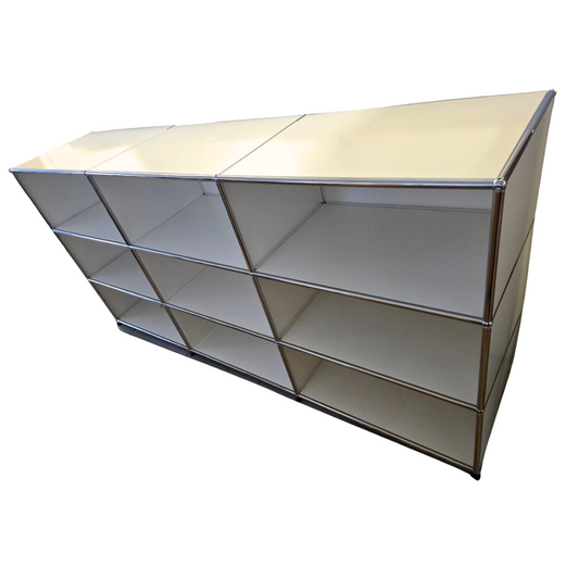 USM Haller 3x3 Cabinet in White with 9 Open Shelves